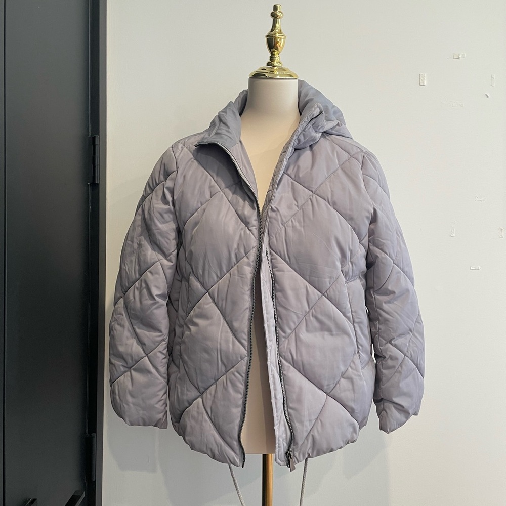 ASOS Women's Quilted Puffer Jacket in Blue Gray